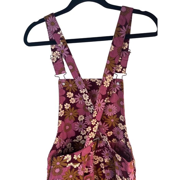 Princess Highway Size 6 Floral Pink & Brown High Waisted Overalls Cotton NWT - Picture 7 of 16